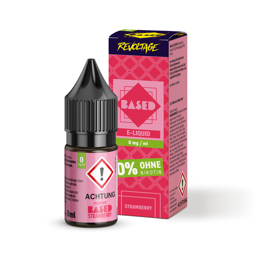 15x Revoltage BASED Liquid - Strawberry - 8 ml Nikotinsalz Liquid