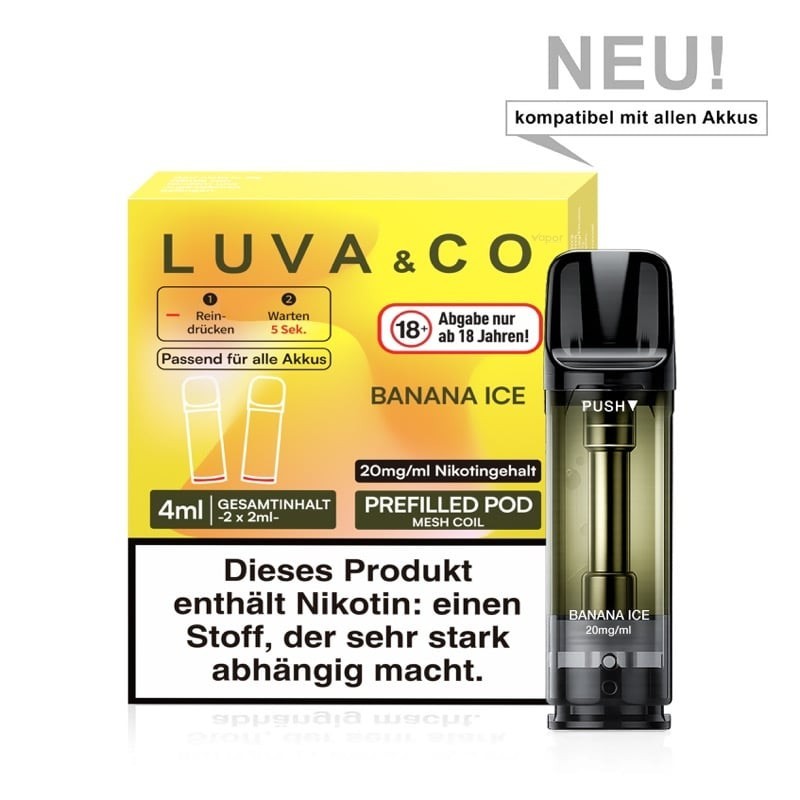 10x Luva & Co Pods - Banana Ice 20mg Nikotin 2er Pack