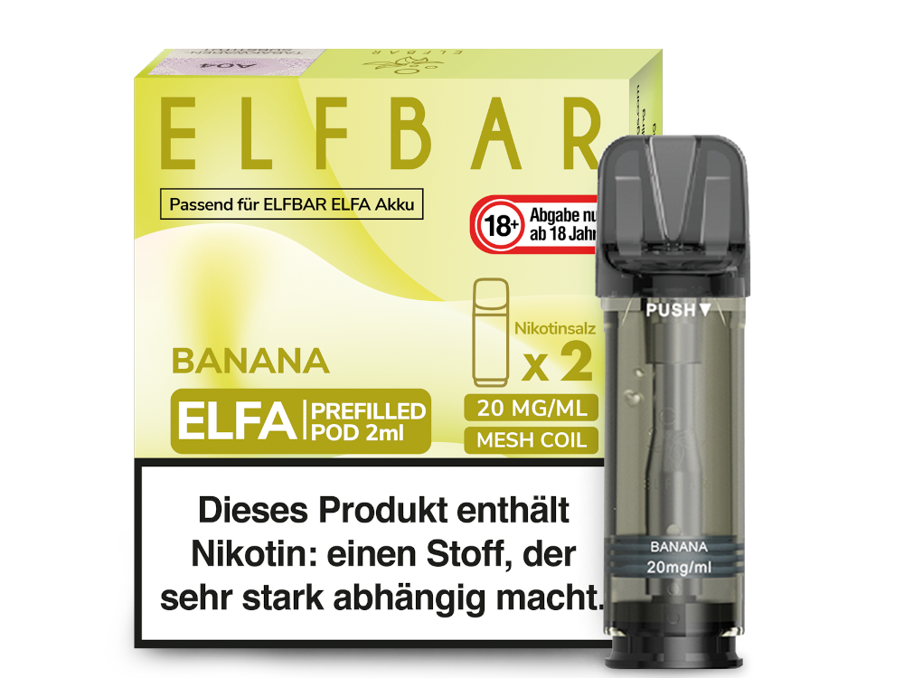 10x ELFBAR ELFA Banana 20mg Nikotin 2er Pack