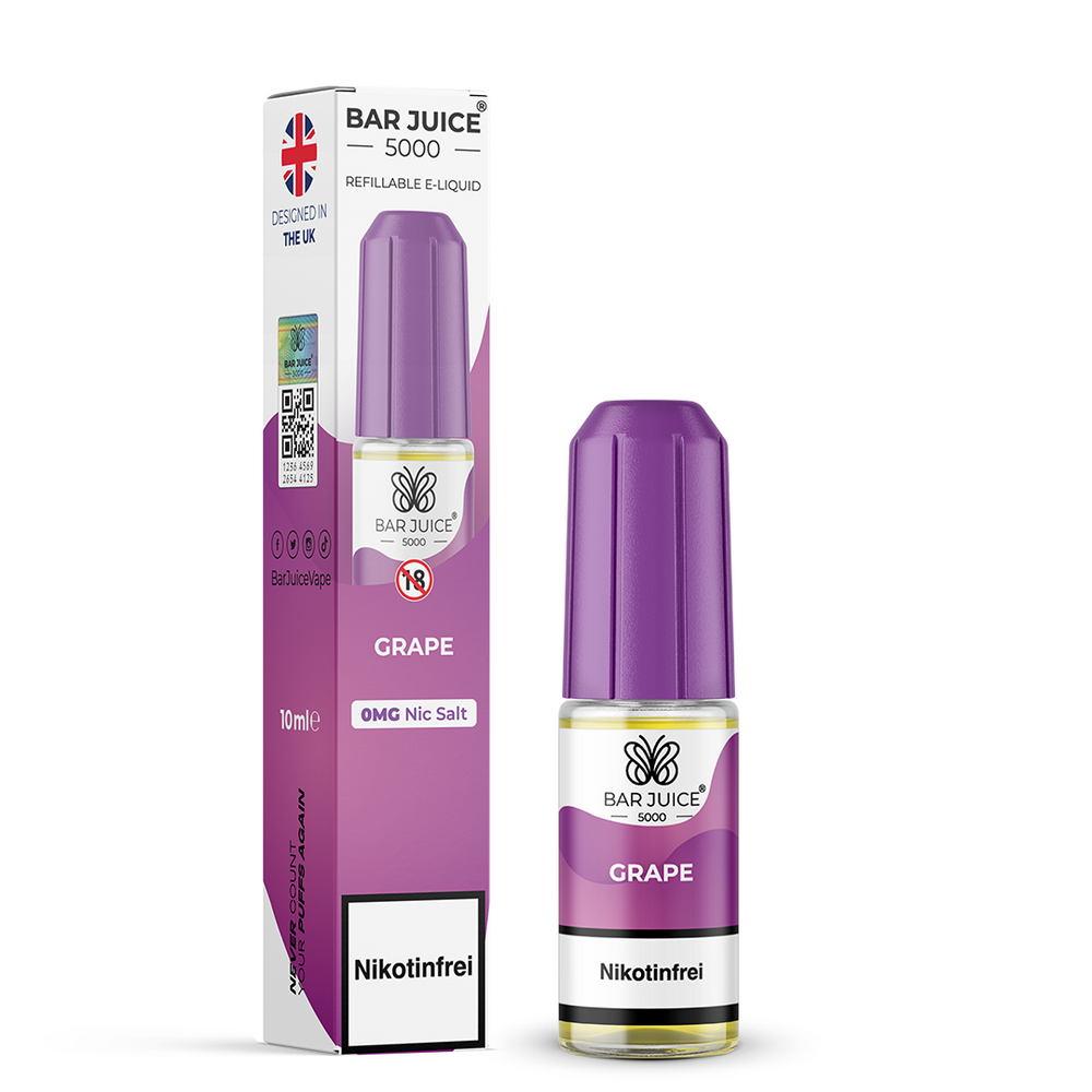 10x Bar Juice 5000 Grape Nikotinsalz Liquid 10 ml