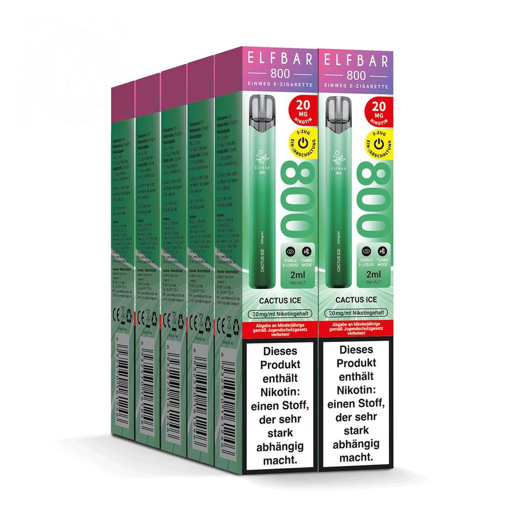 10x ELFBAR 800 Cactus Ice 20mg Nikotin