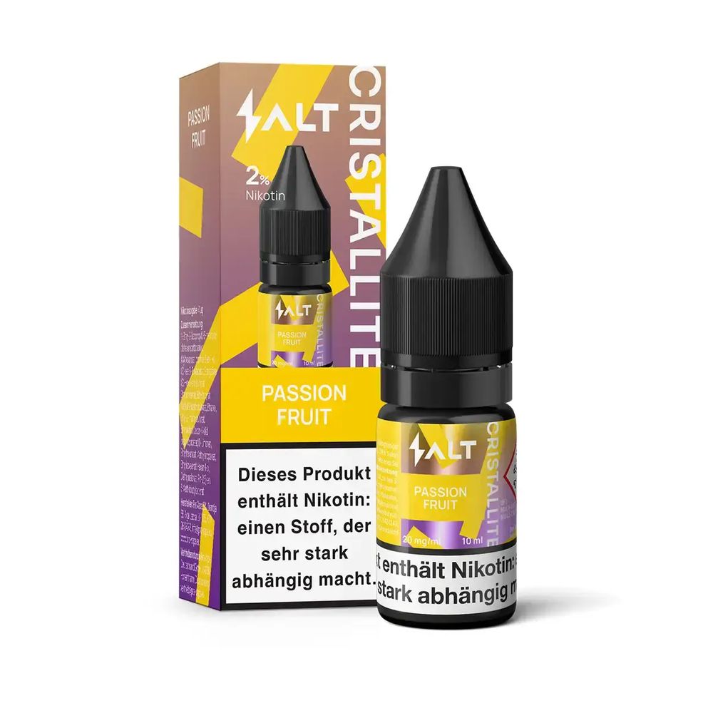 10x Salt Cristallite Liquid 10ml - Passion Fruit - 20mg/ml Nikotinstärke