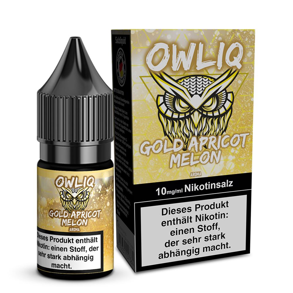 10x OWLIQ Nikotinsalz Liquid - Gold Apricot Melon - 10ml