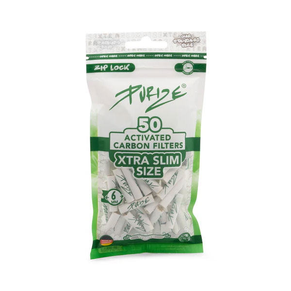 20x Purize Aktivkohlefilter XTRA Slim - Size 5,9mm - White - 50 Stück