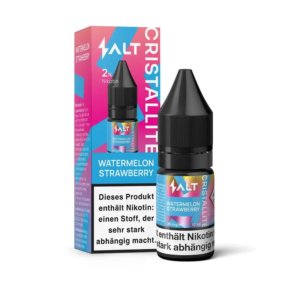 10x Salt Cristallite Liquid 10ml - Watermelon Strawberry - 20mg/ml Nikotinstärke