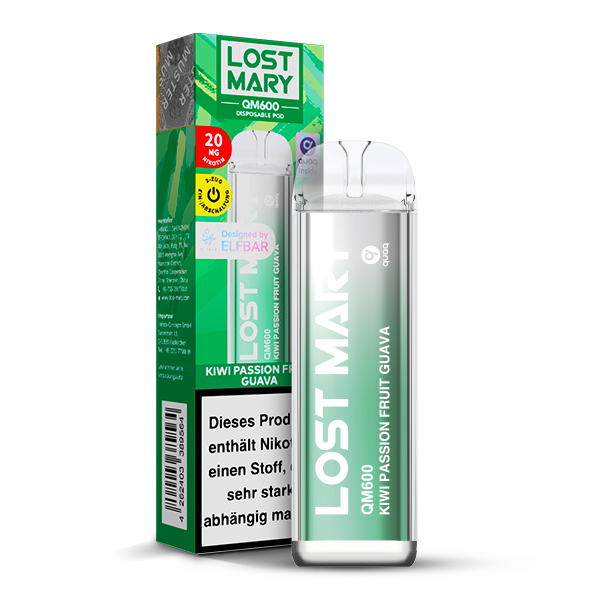 10+2 Aktion ELFBAR Lost Mary QM600 - Kiwi Passion Fruit Guava 20mg Nikotin