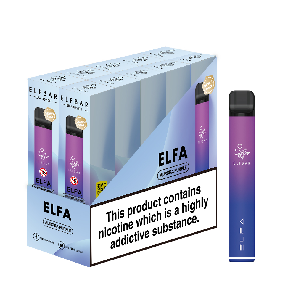10x ELFBAR ELFA Pod Kit 500 mAh Akku - Aurora Purple