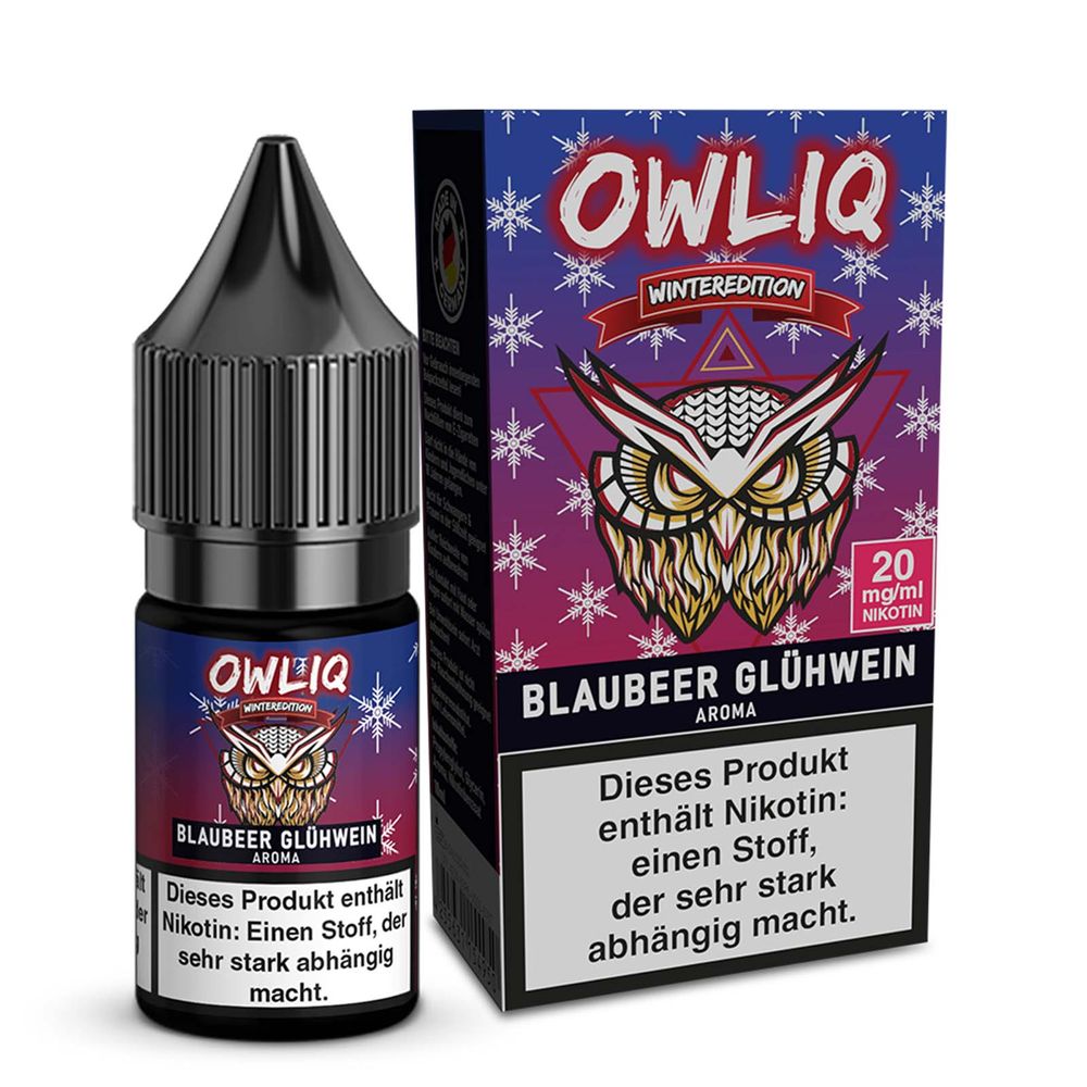 10x OWLIQ Nikotinsalz Liquid - Blaubeere Glühwein - 10ml