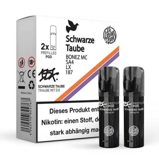10x 187 Strassenbande - Prefilled Pods - Schwarze Taube
