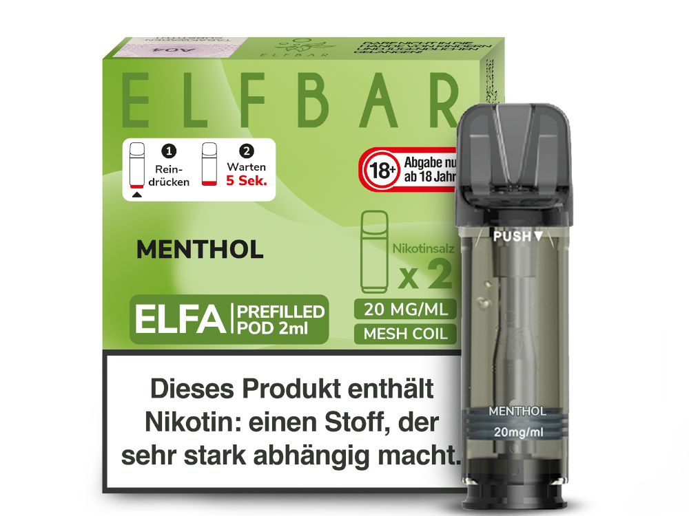 10x ELFBAR ELFA Menthol 20mg Nikotin 2er Pack