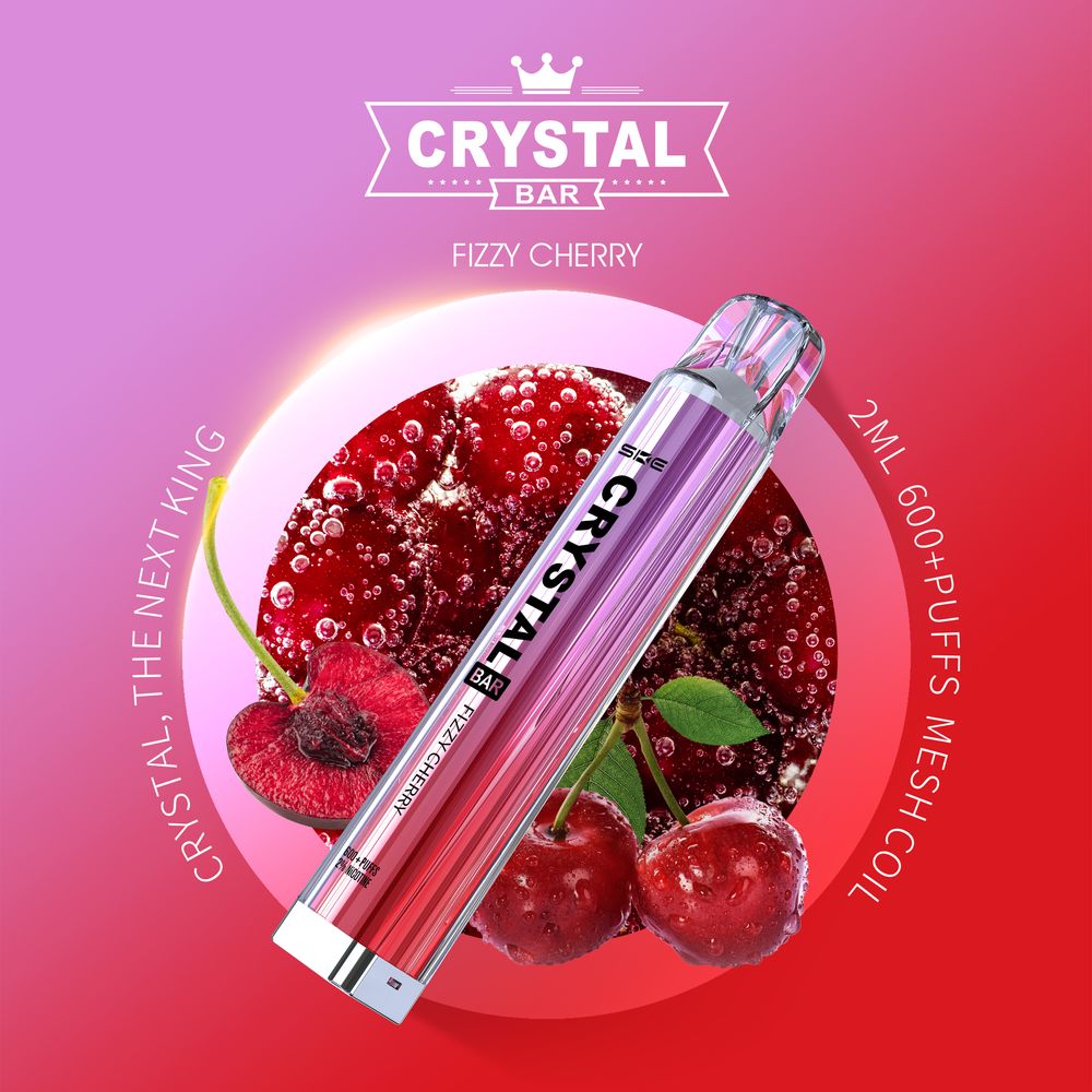 10 x SKE Crystal Bar 600 Fizzy Cherry 2% Nikotin