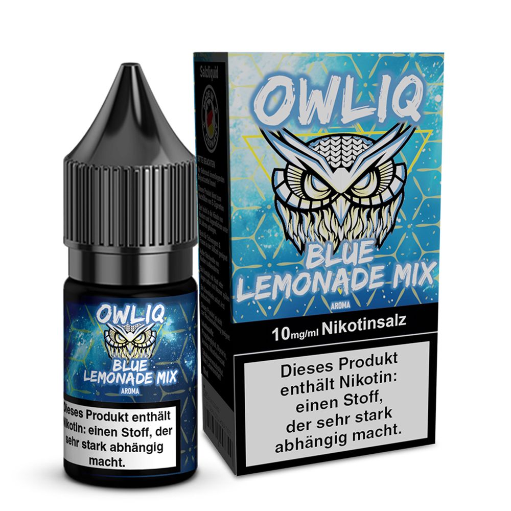 10x OWLIQ Nikotinsalz Liquid - Blue Lemonade Mix - 10ml