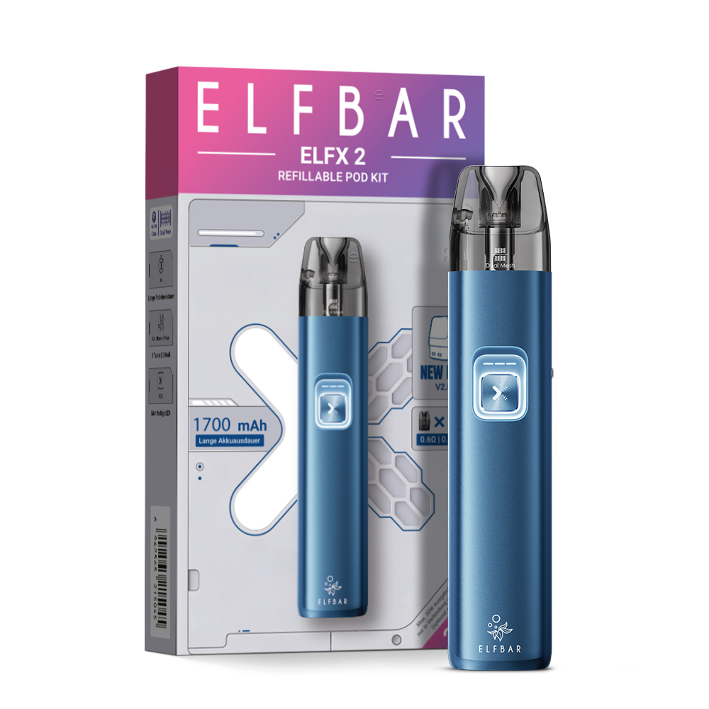 10x Elfbar ELFX 2 Pod Kit - 1700 mAh Farbe: Ocean Blue