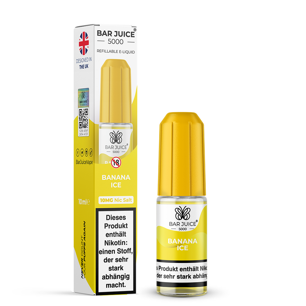 10x Bar Juice 5000 Banana Ice Nikotinsalz Liquid 10 ml