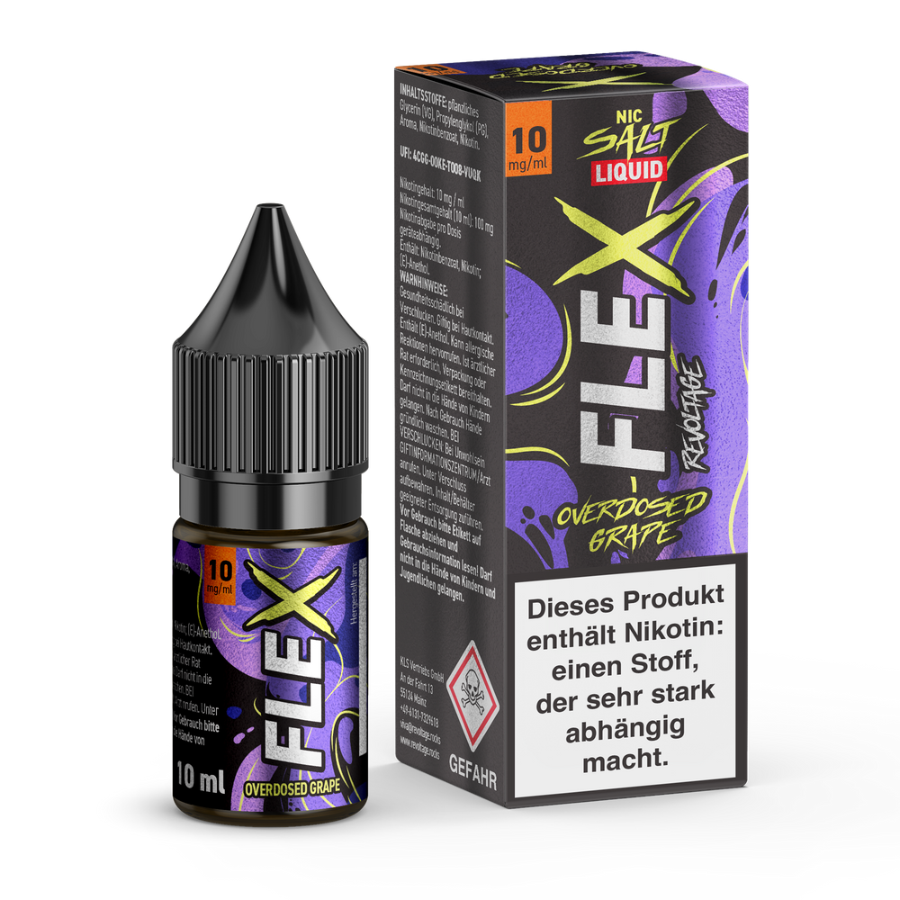 15x Revoltage Flex Overdosed - Grape - Nikotinsalz Liquid