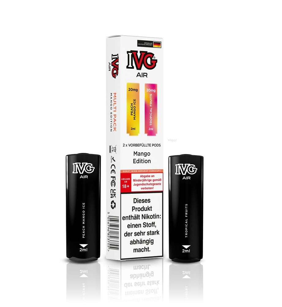 10x IVG Air 4in1 Pods - Mango Edition (2er Pack) - 10% Akkuträger Gratis