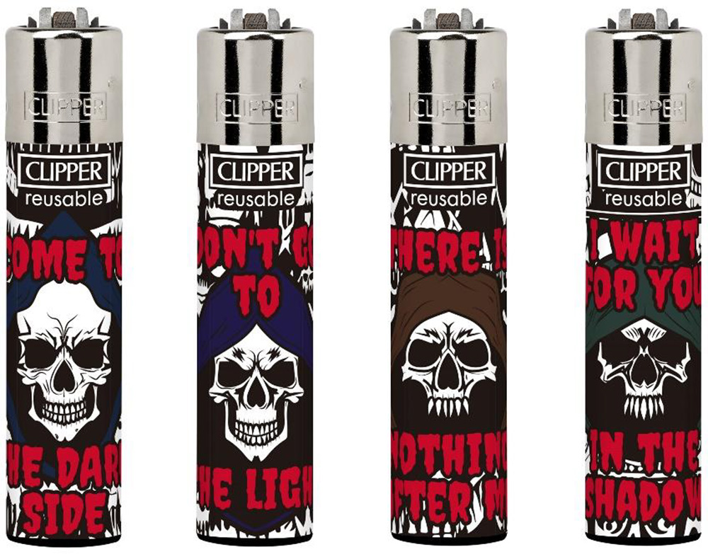 48x Clipper Reibrad Totenkopf nachfüllbar