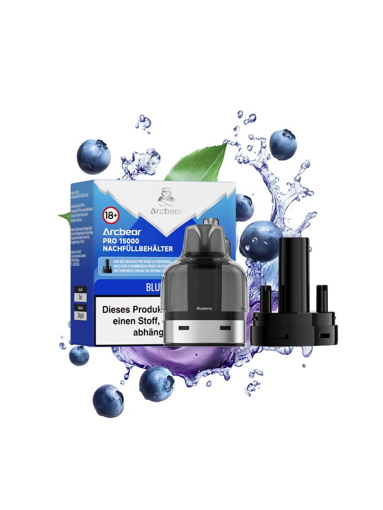 5+5 (0+10ml) Arcbear Pro 15000 Nachfüll-Set - Blueberry - 20 mg/ml Nikotingehalt + Leer Pod
