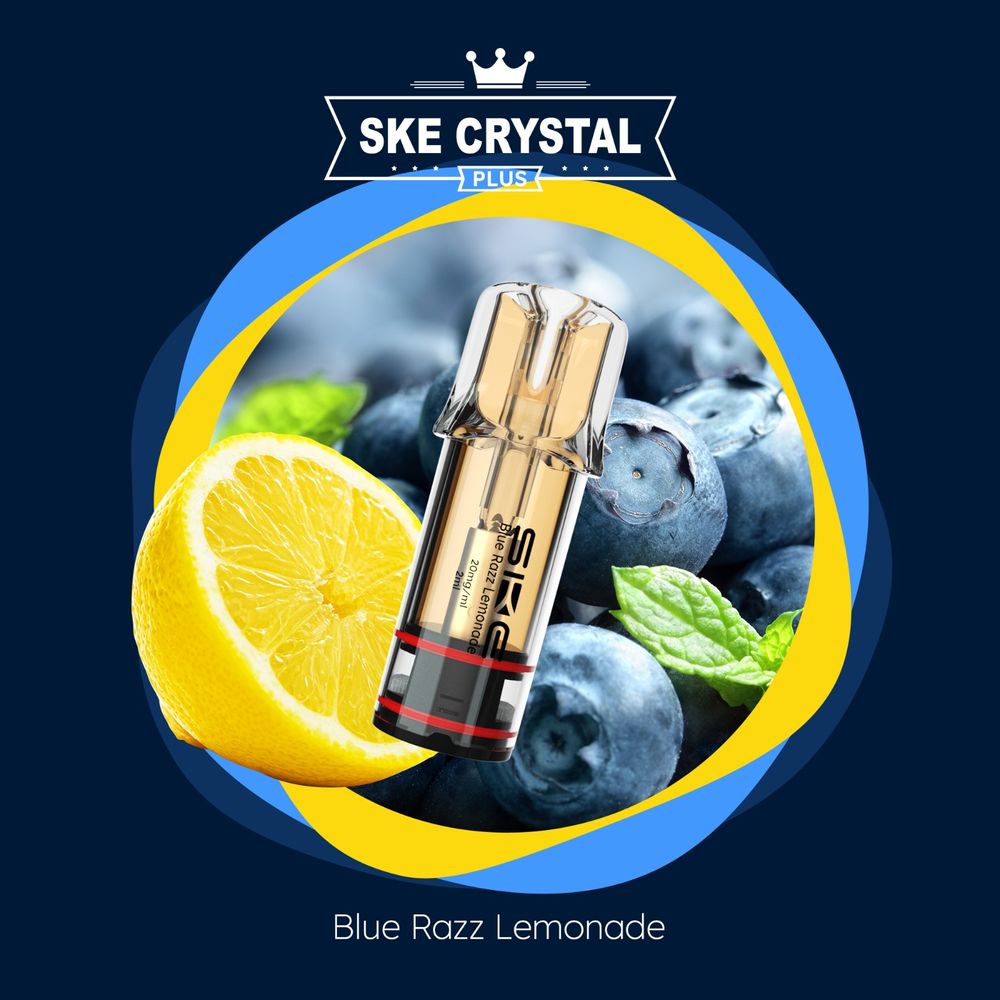 10 x SKE Crystal PLUS Blue Razz Lemonade 2% Nikotin 2er Pack