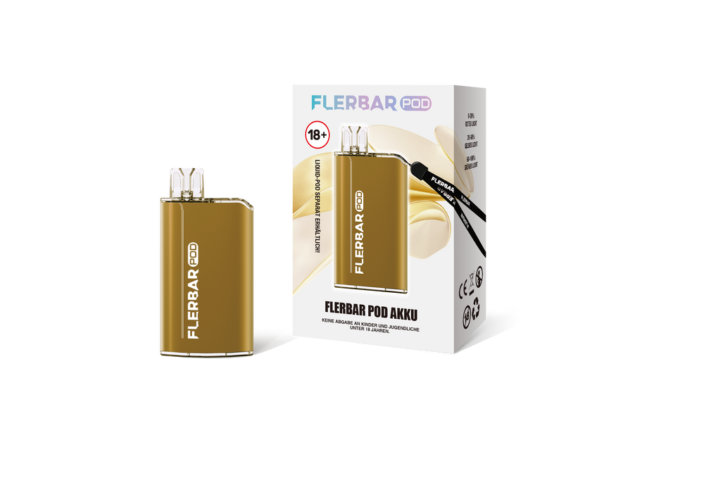 10x Flerbar Pod Kit - Farbe Gold - 500 mAh Akku