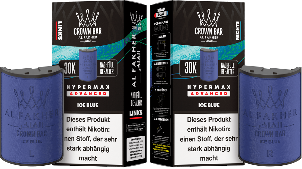 10x Al Fakher Hypermax 30K Pods - Alle Sorten - 6mg Nikotingehalt (5 Linke + 5 Rechte)