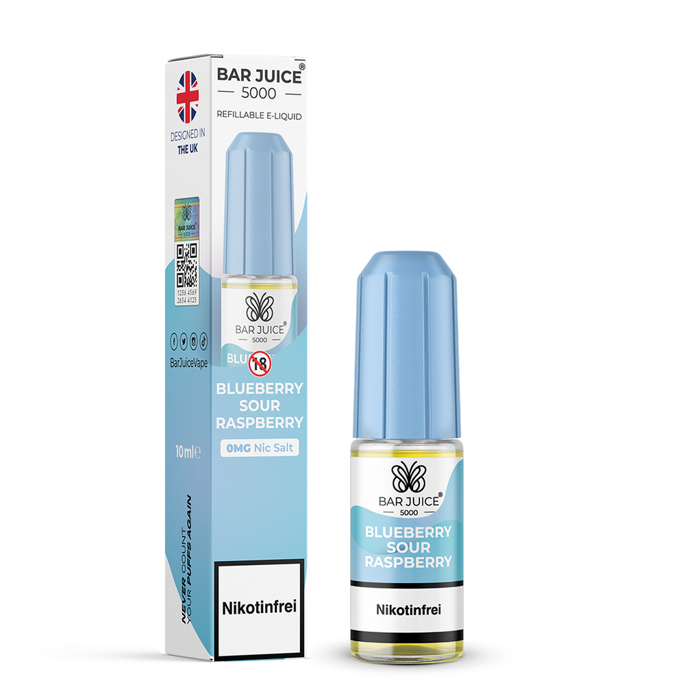 10x Bar Juice 5000 Blueberry Sour Raspberry Nikotinsalz Liquid 10 ml