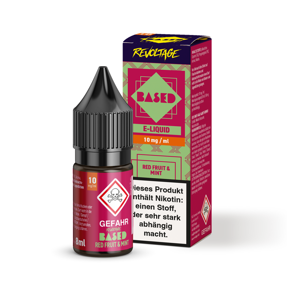 15x Revoltage BASED Liquid - Red Fruit Mint - 8 ml Nikotinsalz Liquid