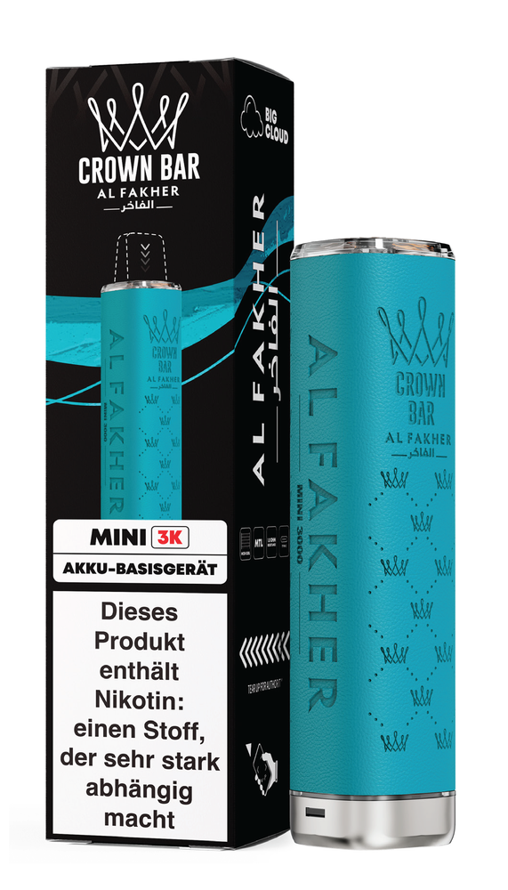 10x Al Fakher Mini 3k Akkuträger - Farbe: Light Blue - 550 mAh