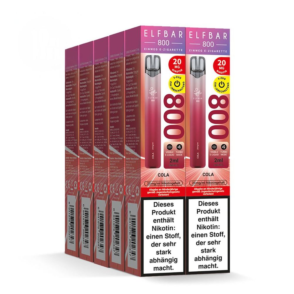 10x ELFBAR 800 Cola 20mg Nikotin