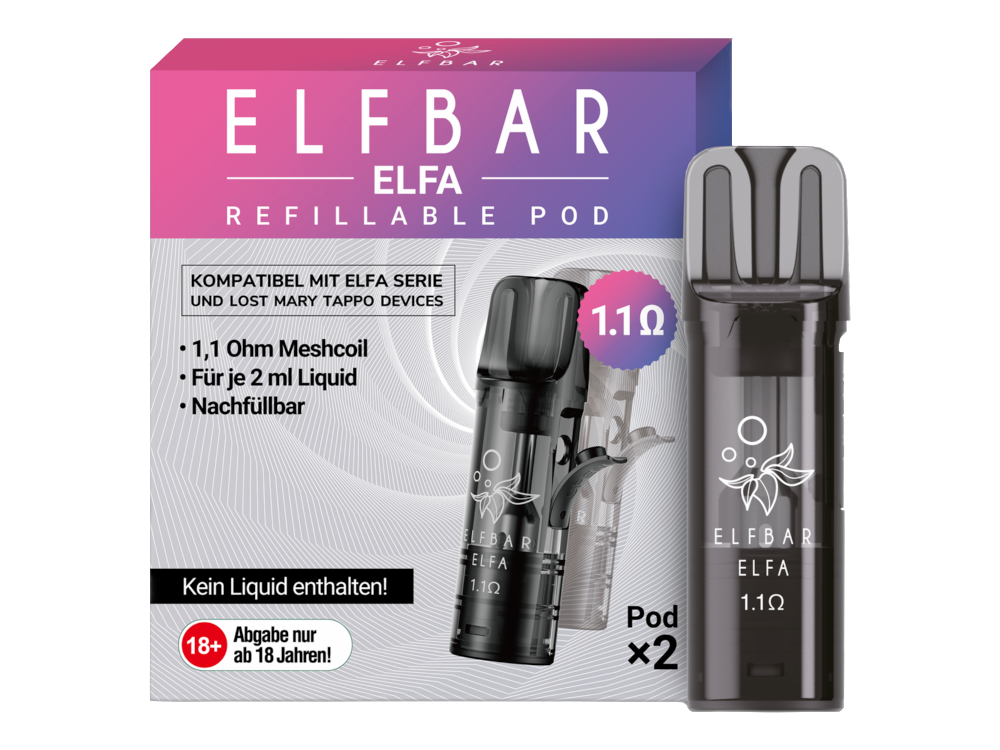 10x ELFBAR ELFA Refillable Pod 2er Pack (wiederbefüllbare Leerpods)