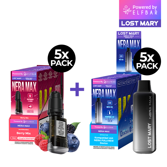5x Lost Mary Nera 15K Refillcontainer Geschmack: Berry Mix  + 5 x Refillable Pod
