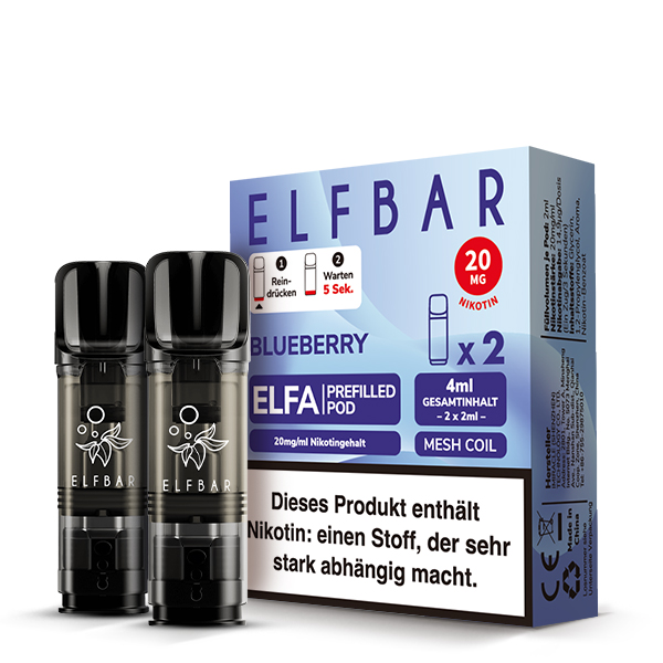 10x ELFBAR ELFA Blueberry 20mg Nikotin 2er Pack
