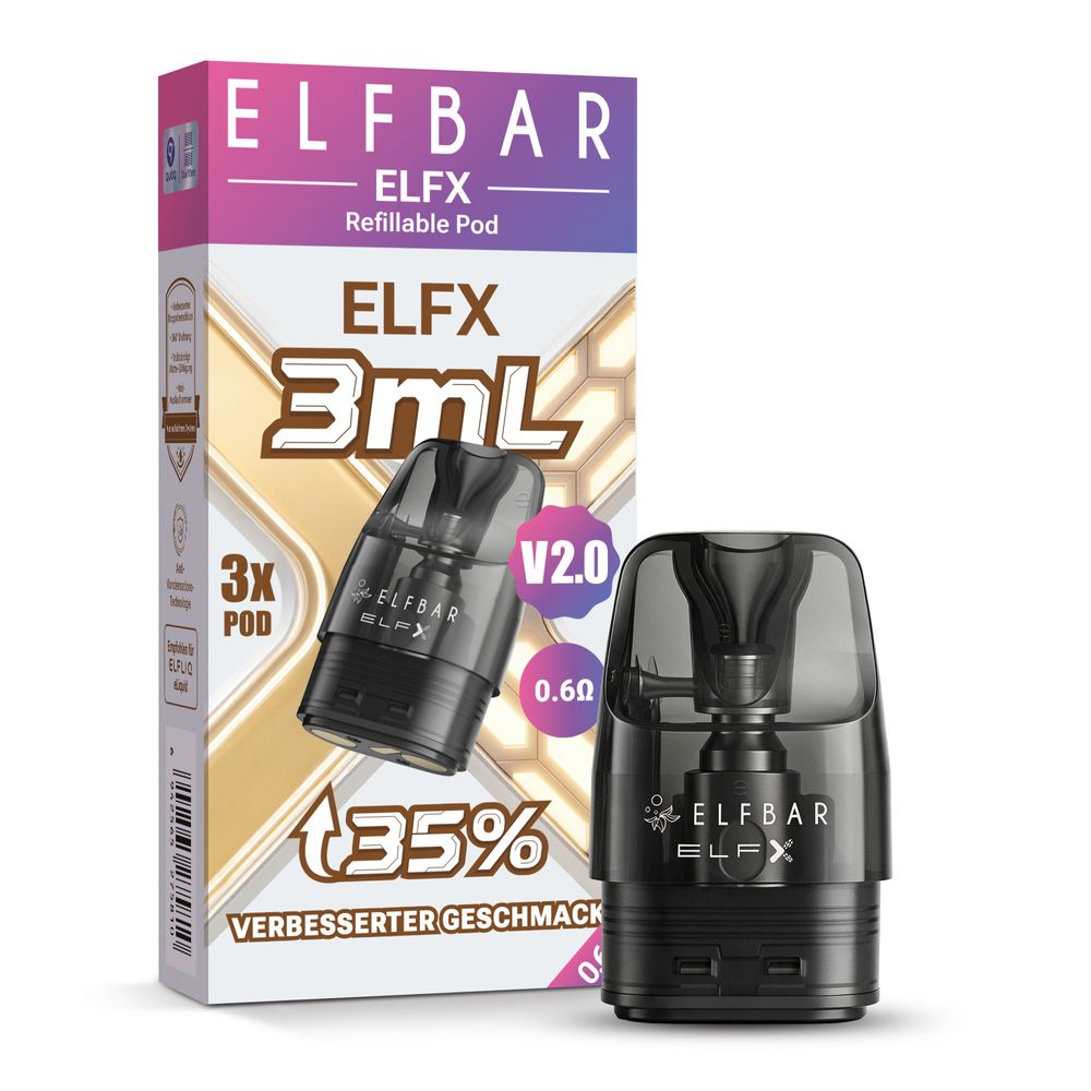 10x ELFBAR ELFX V2.0 - Refillable Pod - 3er Pack - 3ml
