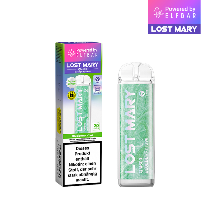10+2 Aktion ELFBAR Lost Mary QM600 - Blueberry Kiwi 20mg Nikotin