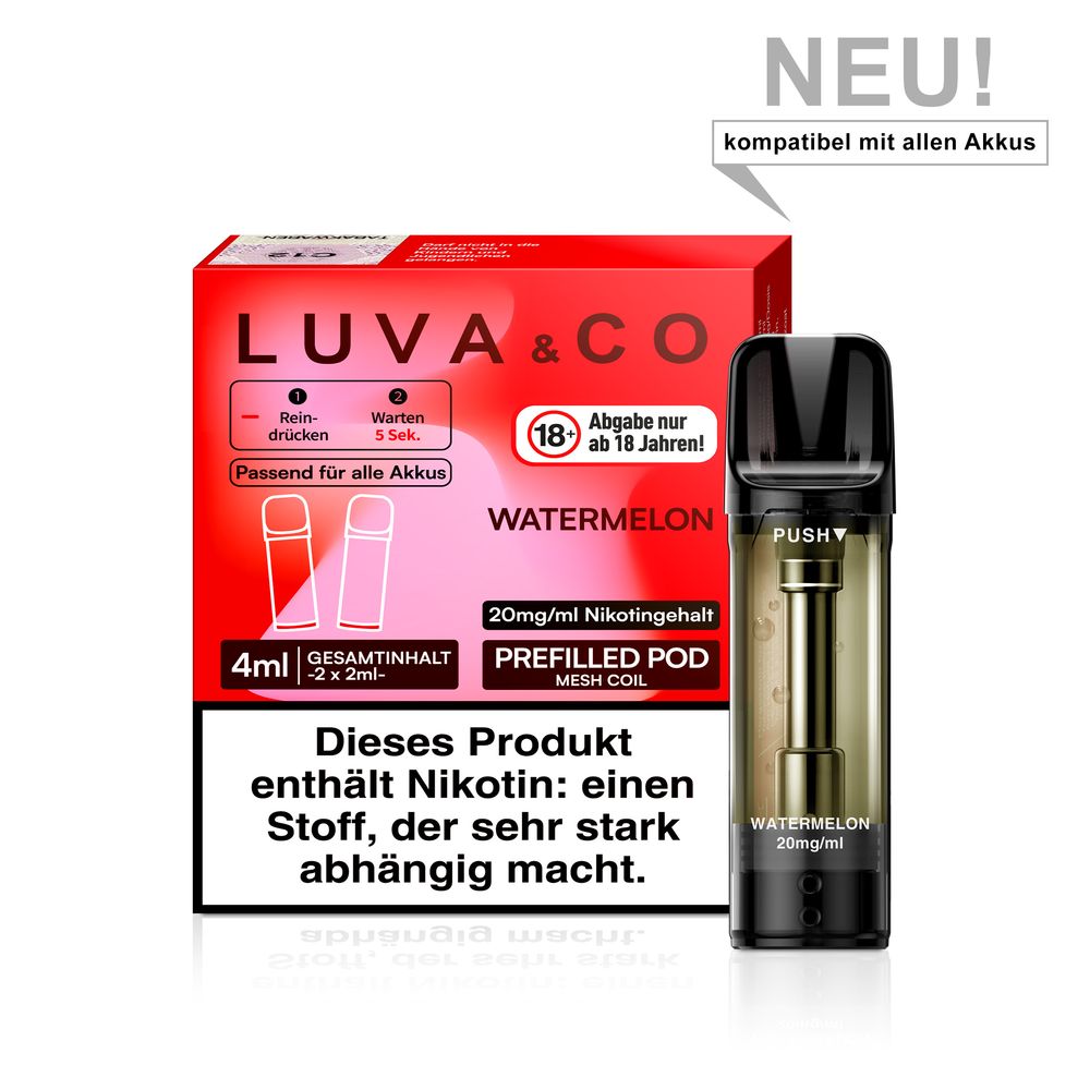 10x Luva & Co Pods - Watermelon 20mg Nikotin 2er Pack