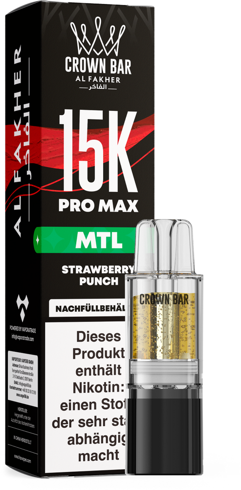 10x Al Fakher 15K PRO MAX Pod - Strawberry Punch - MTL