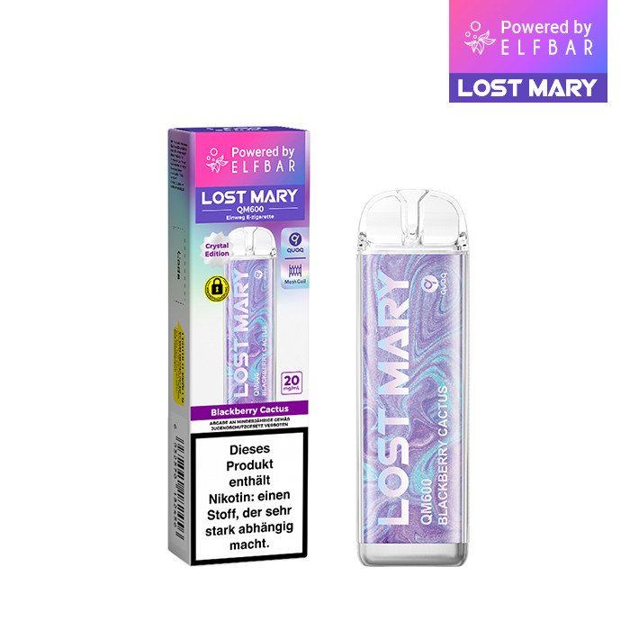 10+2 Aktion ELFBAR Lost Mary QM600 - Blackberry Cactus 20mg Nikotin