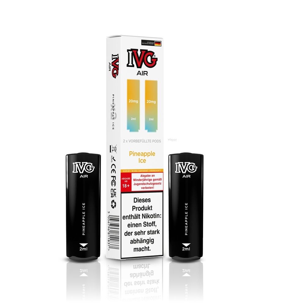 10x IVG Air 4in1 Pods - Pineapple Ice (2er Pack) - 10% Akkuträger Gratis