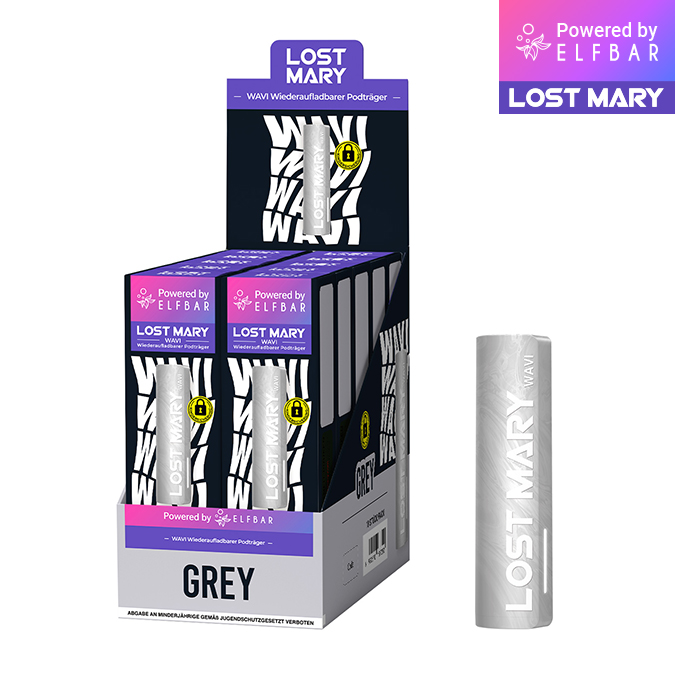 10x Lost Mary WAVI Akkuträger Farbe: Grey