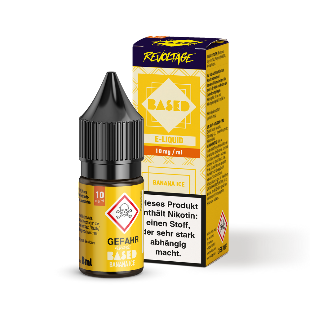15x Revoltage BASED Liquid - Banana Ice - 8 ml Nikotinsalz Liquid