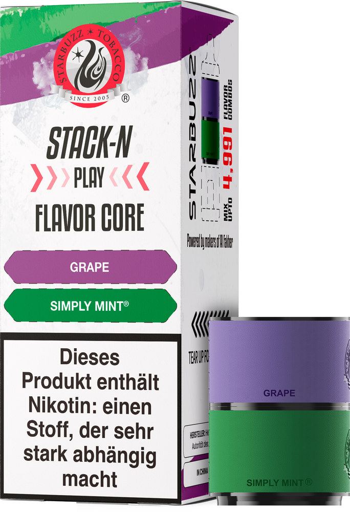 10x Star Buzz Pod Grape und Simply Mint - 2er Pack - 20mg