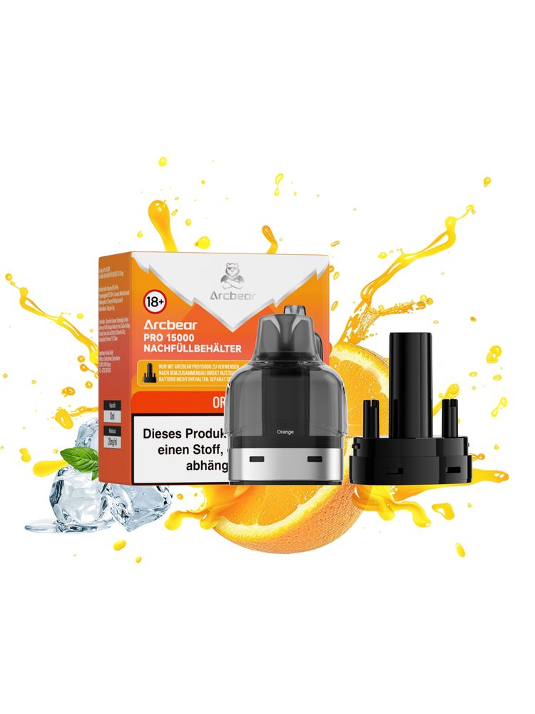 5+5 (0+10ml) Arcbear Pro 15000 Nachfüll-Set - Orange - 20 mg/ml Nikotingehalt + Leer Pod