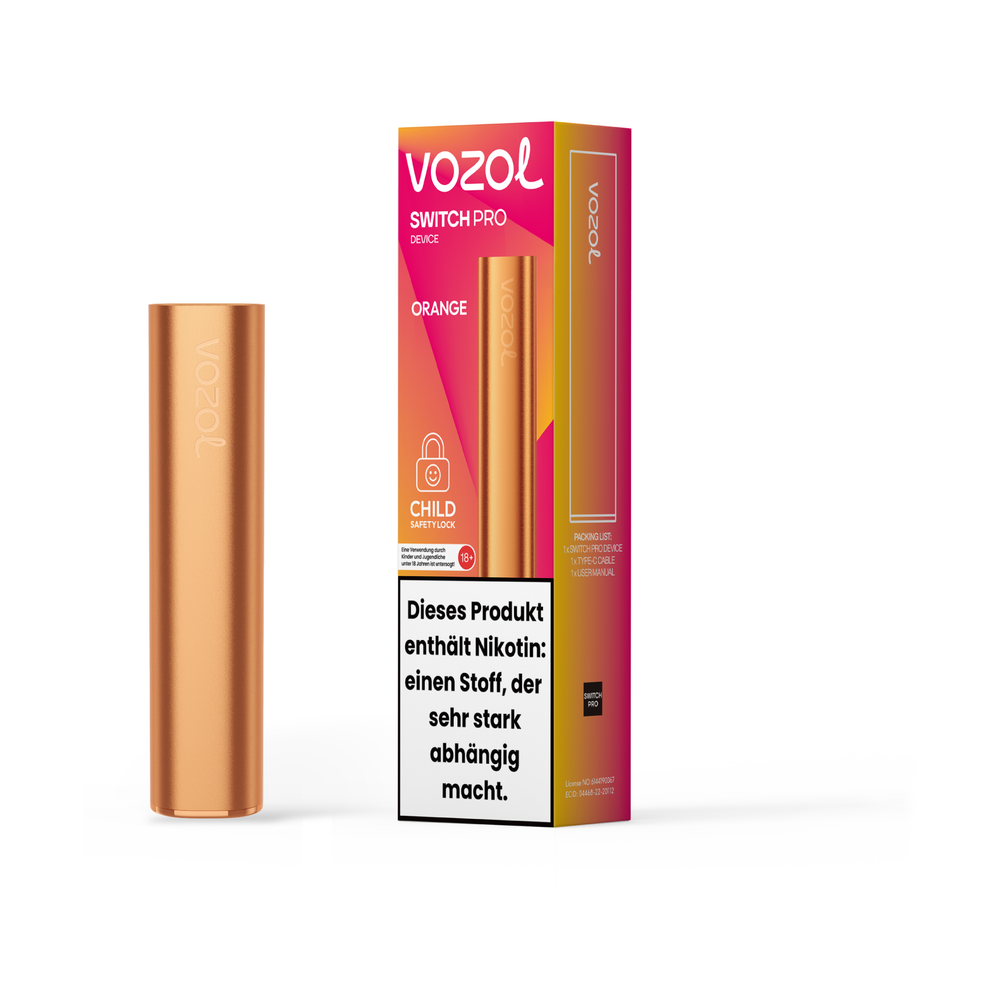 [10 + 10 Gratis] VOZOL Switch Pod Kit 400 mAh - Farbe Orange