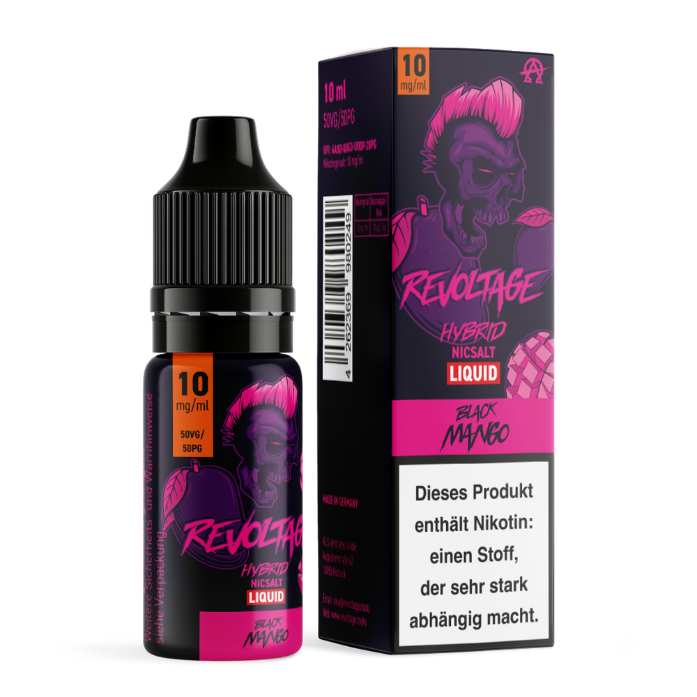 15x Revoltage - Black Mango - 10ml Nikotinsalz Liquid