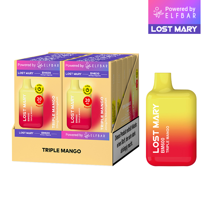 10 x Lost Mary BM600 - Triple Mango 20mg Nikotin
