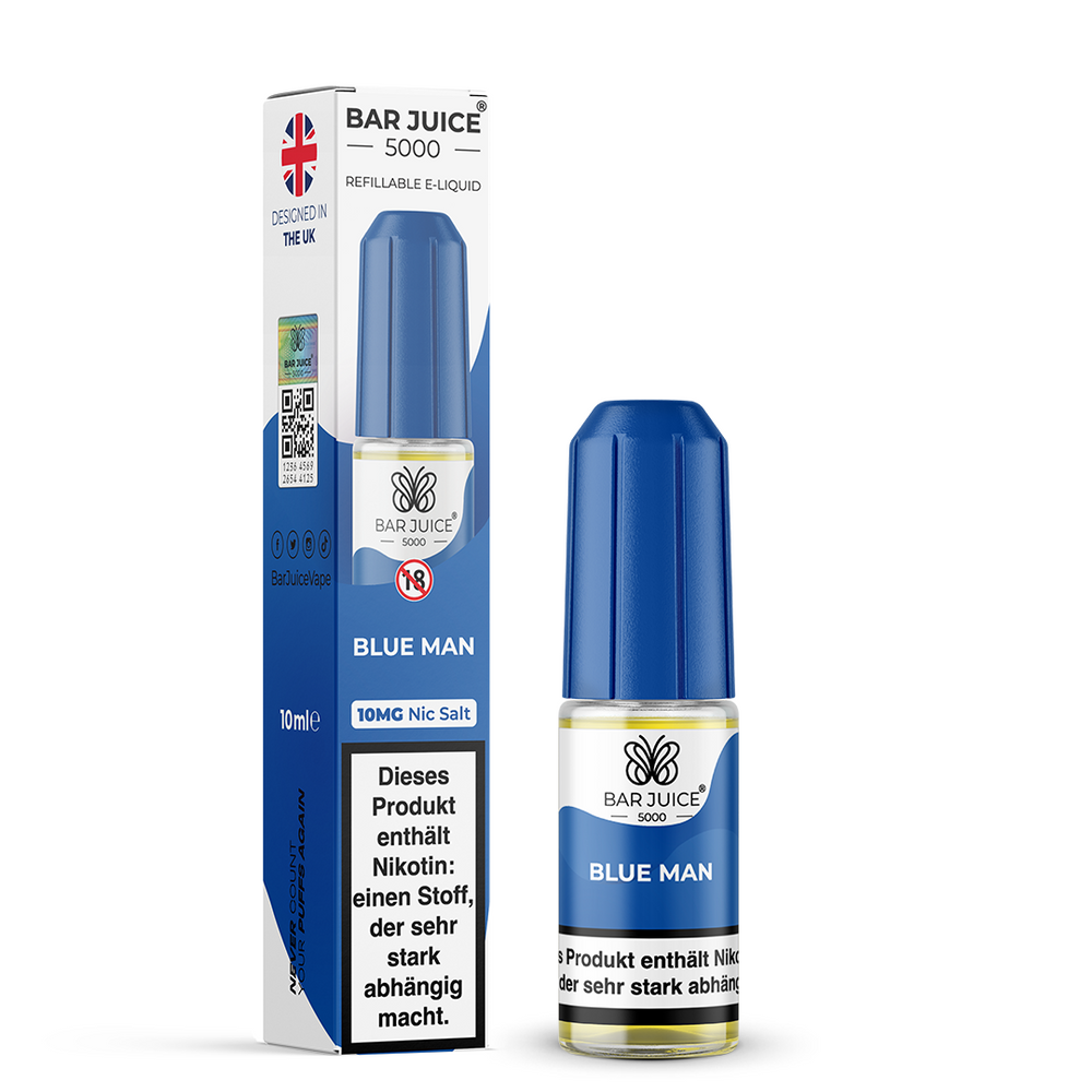10x Bar Juice 5000 Blue Man Nikotinsalz Liquid 10 ml