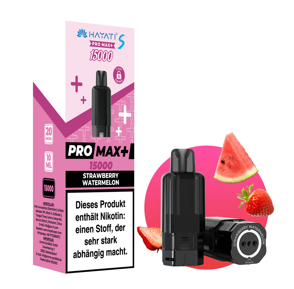 5x Hayati Pro Max+ 15K Pod Strawberry Watermelon + 5x Leer Pod 0ml