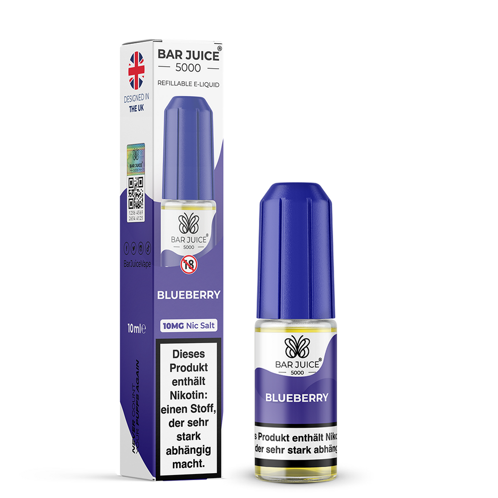 10x Bar Juice 5000 Blueberry Nikotinsalz Liquid 10 ml
