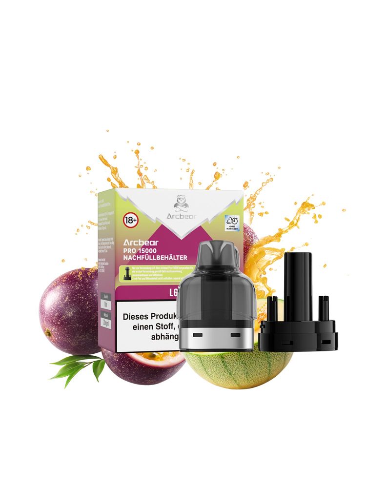 10+10 (0+10ml) Arcbear Pro 15000 Nachfüll-Set - L66VE - 20 mg/ml Nikotingehalt + Leerpod