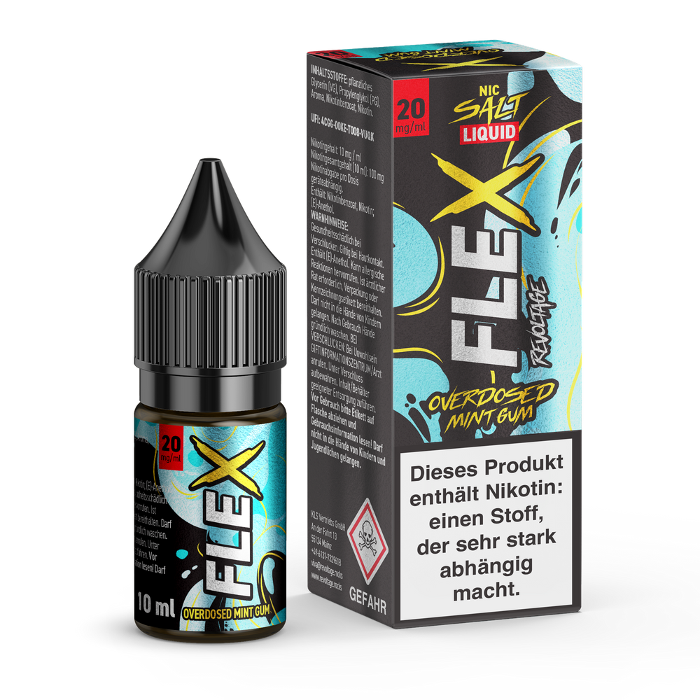 15x Revoltage Flex Overdosed - Mint Gum - Nikotinsalz Liquid